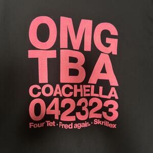 Coachella 2023 OMG TBA Black Graphic Tee Large